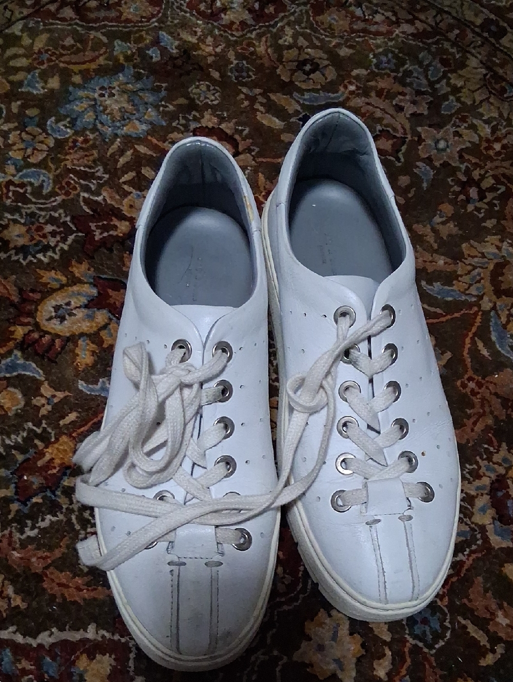 rag & bone White Leather Low-Top Sneakers